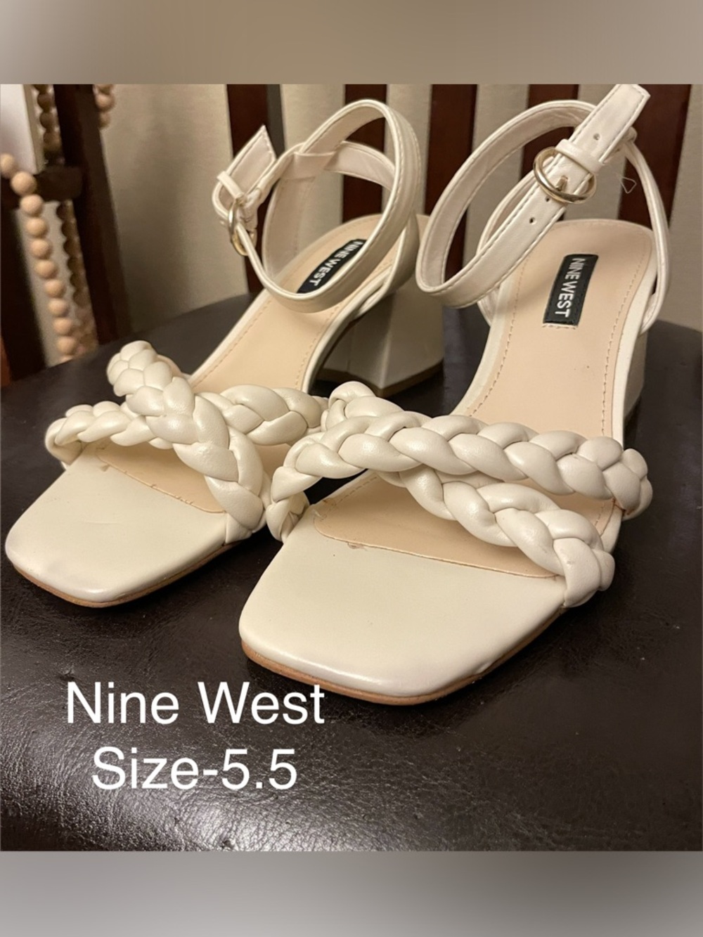 ITS BOGO time Ya’ll!!! Ivory & Brown/Tan Braided Heel size 51/2
